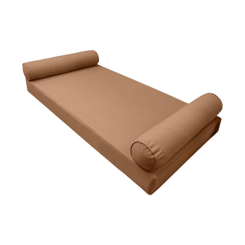 Style5 Twin-XL Size 3PC Pipe Trim Outdoor Daybed Mattress Cushion Bolster Pillow SlipCover COMPLETE SET AD104