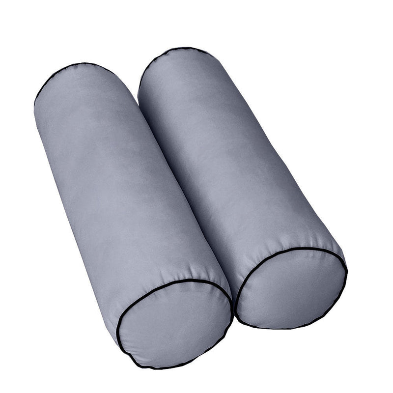 Style6 Twin-XL Size 4PC Contrast Pipe Trim Outdoor Daybed Mattress Cushion Bolster Pillow Slip Cover COMPLETE SET AD001