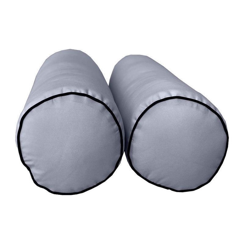 Style6 Twin-XL Size 4PC Contrast Pipe Trim Outdoor Daybed Mattress Cushion Bolster Pillow Slip Cover COMPLETE SET AD001