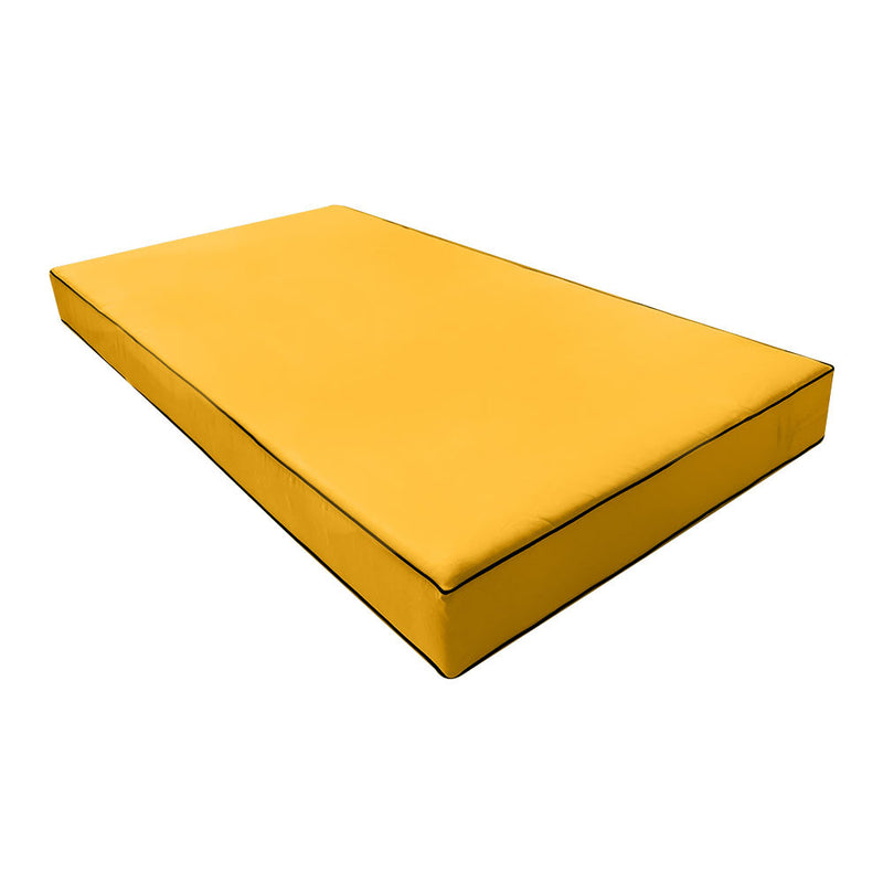 Style6 Twin-XL Size 4PC Contrast Pipe Trim Outdoor Daybed Mattress Cushion Bolster Pillow Slip Cover COMPLETE SET AD108