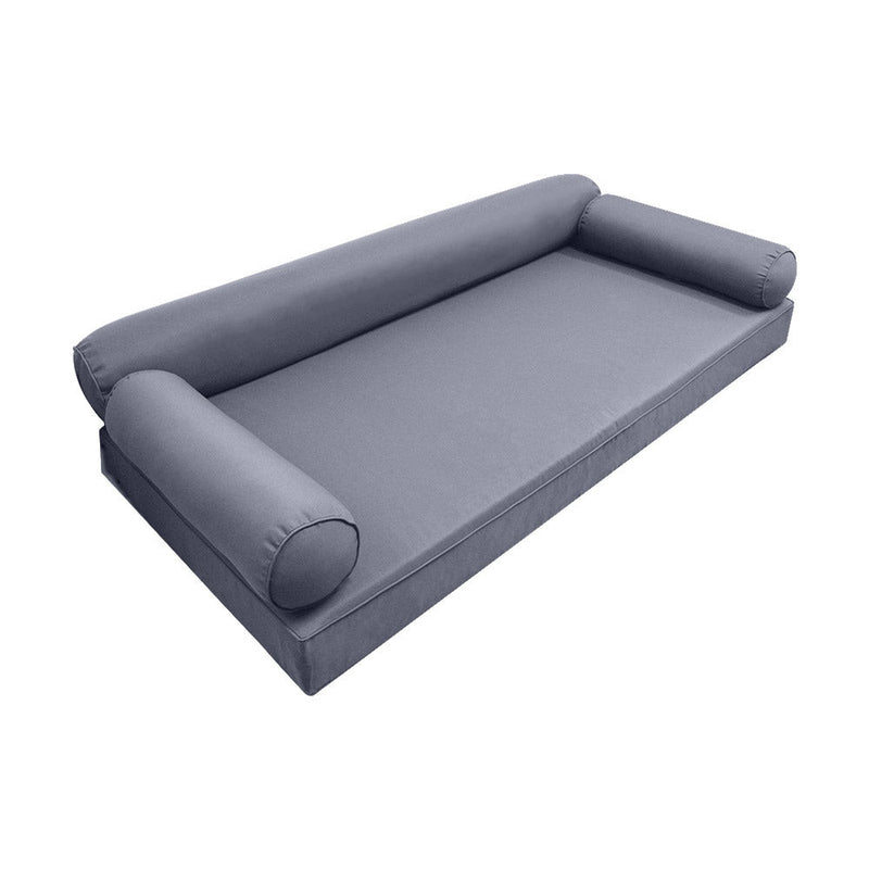 Style6 Twin-XL Size 4PC Pipe Trim Outdoor Daybed Mattress Bolster Pillow Fitted Sheet Slip Cover ONLY AD001