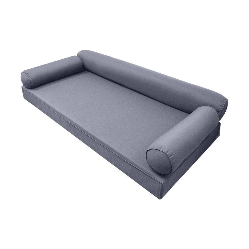 Style6 Twin-XL Size 4PC Pipe Trim Outdoor Daybed Mattress Bolster Pillow Fitted Sheet Slip Cover ONLY AD001