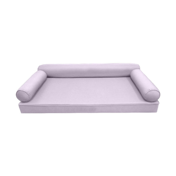 Style6 Twin-XL Size 4PC Pipe Trim Outdoor Daybed Mattress Bolster Pillow Fitted Sheet Slip Cover ONLY AD107