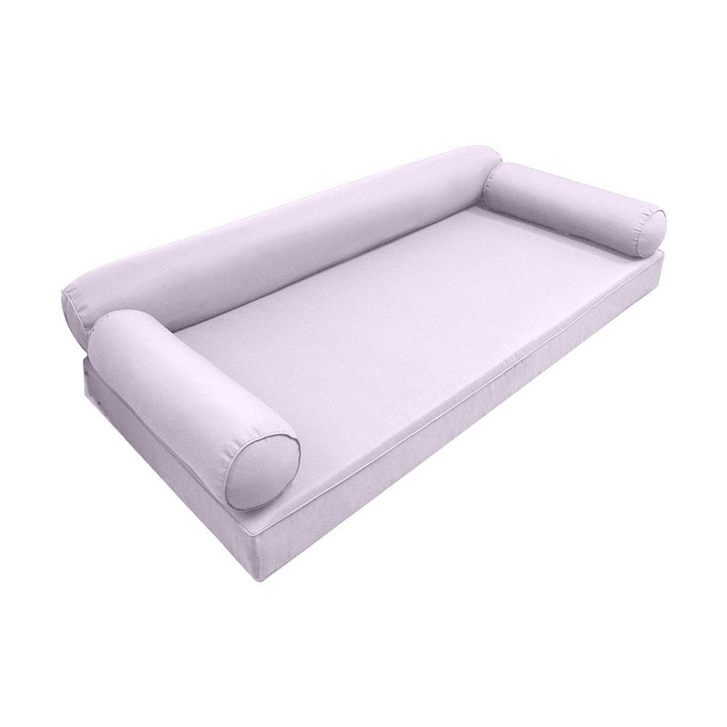 Style6 Twin-XL Size 4PC Pipe Trim Outdoor Daybed Mattress Bolster Pillow Fitted Sheet Slip Cover ONLY AD107