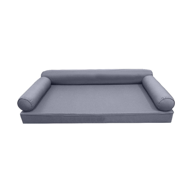 Style6 Twin-XL Size 4PC Pipe Trim Outdoor Daybed Mattress Cushion Bolster Pillow Slip Cover COMPLETE SET AD001