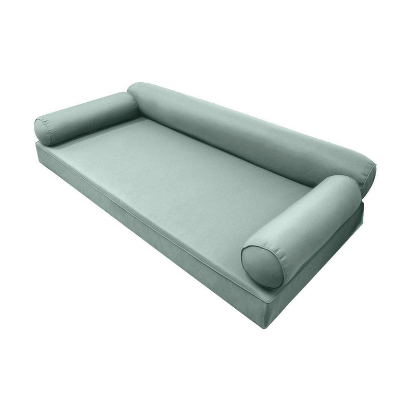 Style6 Twin-XL Size 4PC Pipe Trim Outdoor Daybed Mattress Cushion Bolster Pillow Slip Cover COMPLETE SET AD002