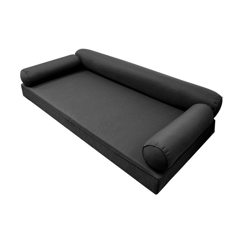 Style6 Twin-XL Size 4PC Pipe Trim Outdoor Daybed Mattress Cushion Bolster Pillow Slip Cover COMPLETE SET AD003