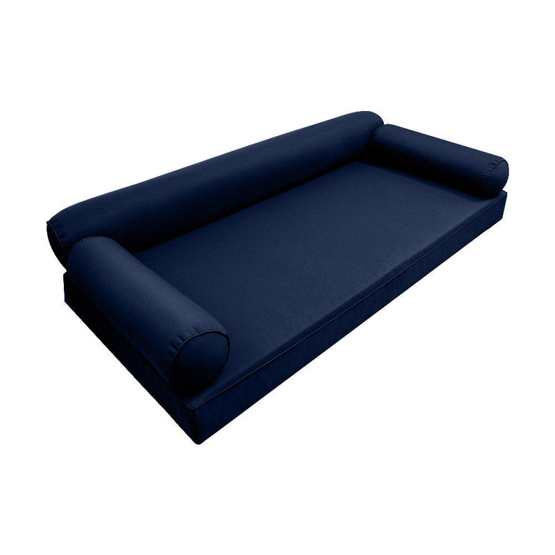 Style6 Twin-XL Size 4PC Pipe Trim Outdoor Daybed Mattress Cushion Bolster Pillow Slip Cover COMPLETE SET AD101