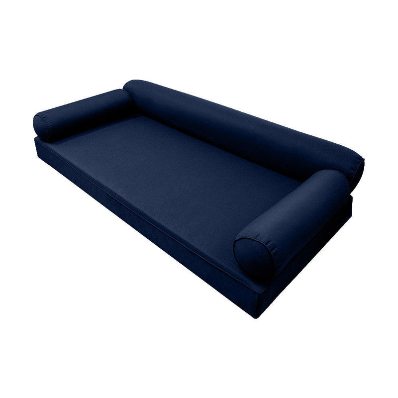 Style6 Twin-XL Size 4PC Pipe Trim Outdoor Daybed Mattress Cushion Bolster Pillow Slip Cover COMPLETE SET AD101