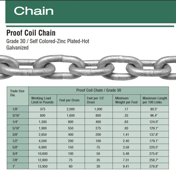 Proof Coil Chain Grade 30 / Hot Galvanized Link Chain