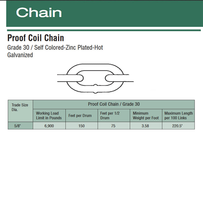 Proof Coil Chain Grade 30 / Hot Galvanized Link Chain