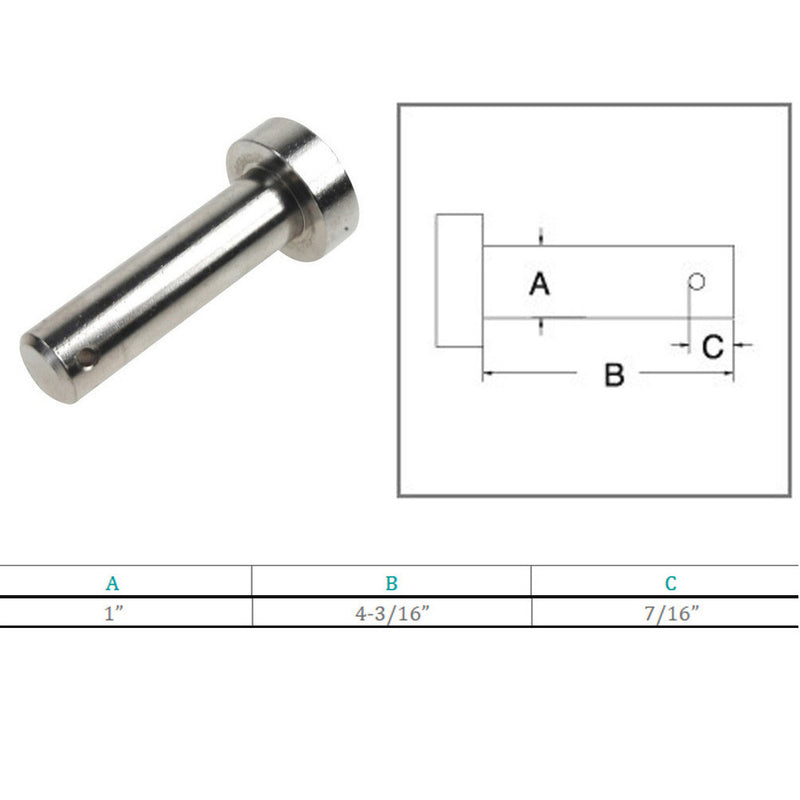 5 Pc Marine Boat Stainless Steel 1" Clevis Pin Round Pin Hitch Yacht Sailing