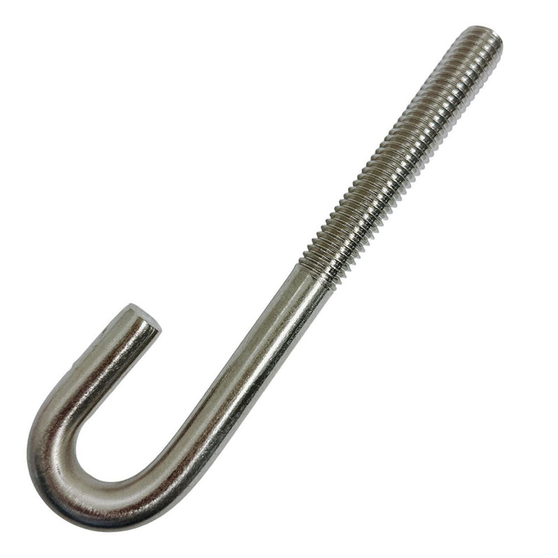 4 Pc Marine Boat Stainless Steel  T316 3/8" x 5" J Bolt Spring Hook J-Bolt J Hook