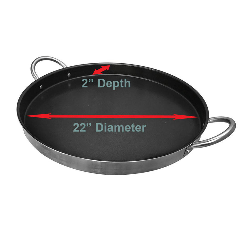 Alu Comal Griddle Top Grill 1-1/2" Depth NonStick Coating Spanish Paella Pan