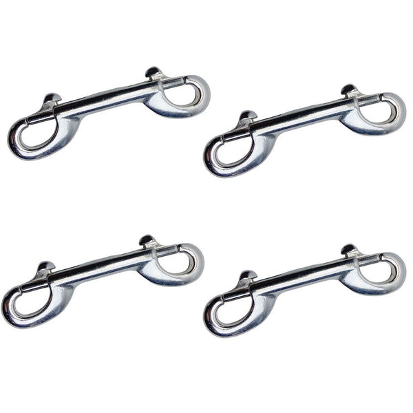 4 Pcs Marine Stainless Steel 4"L Double Bolt Snap Hook Eye Bolt Hook Snap Lock