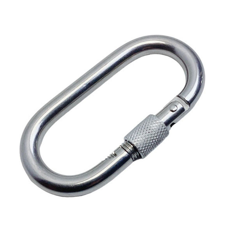 Marine Stainless Steel T316 1/4" Oval Snap Spring Hook With Lock Nut 250 Lbs WLL