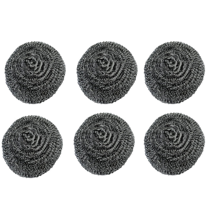 6 Pc HD Stainless Steel Scourer Commercial Quality Scrubber 50g Scouring Sponge