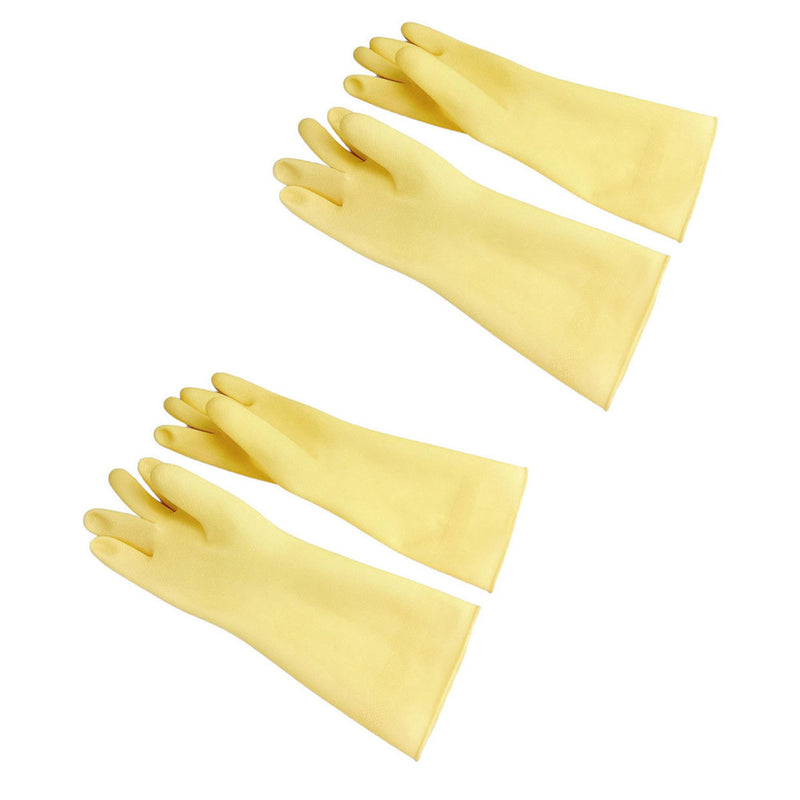 13-1/2" Natural Latex Rubber Work Gloves Fishery Dishwashing Gloves Anti-Slip Cleaning Gloves