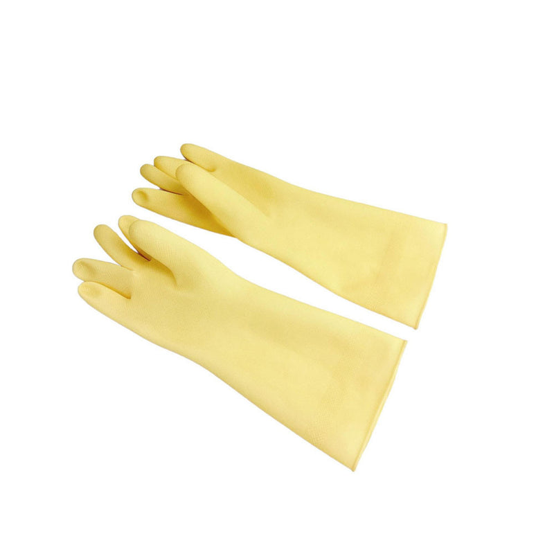 13-1/2" Natural Latex Rubber Work Gloves Fishery Dishwashing Gloves Anti-Slip Cleaning Gloves