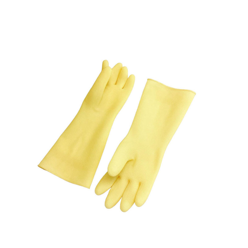 13-1/2" Natural Latex Rubber Work Gloves Fishery Dishwashing Gloves Anti-Slip Cleaning Gloves