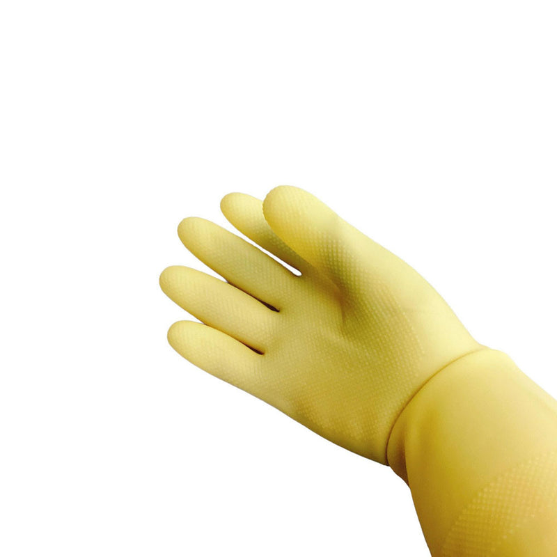 13-1/2" Natural Latex Rubber Work Gloves Fishery Dishwashing Gloves Anti-Slip Cleaning Gloves