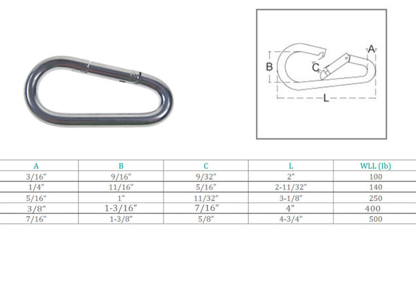 Marine Boat Stainless Steel T316 Pear Shape Snap Hook Rigging Lift