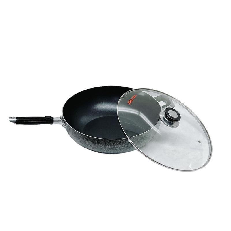 13.5" (34CM) Non-Stick Coating Wok Pan With Lid Cooking Pot Cookware Frying Wok