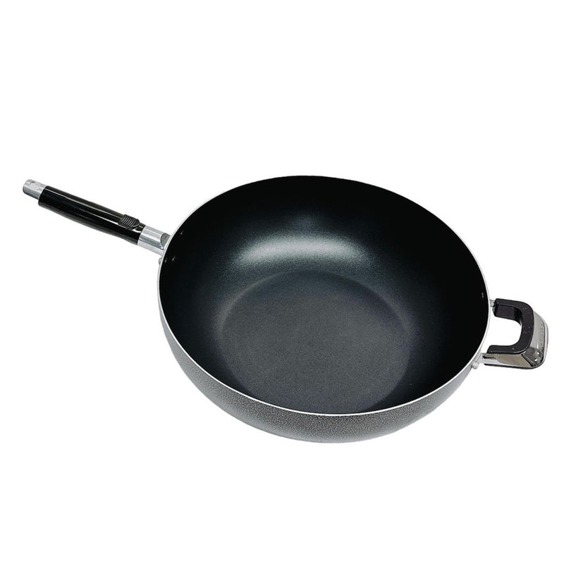 13.5" (34CM) Non-Stick Coating Wok Pan With Lid Cooking Pot Cookware Frying Wok