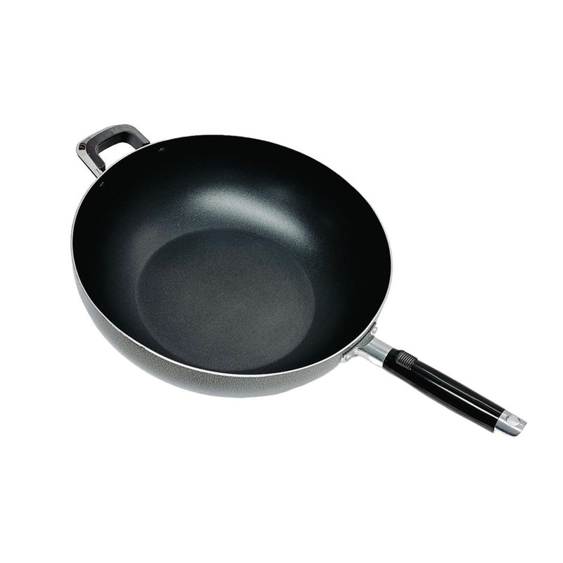 13.5" (34CM) Non-Stick Coating Wok Pan With Lid Cooking Pot Cookware Frying Wok