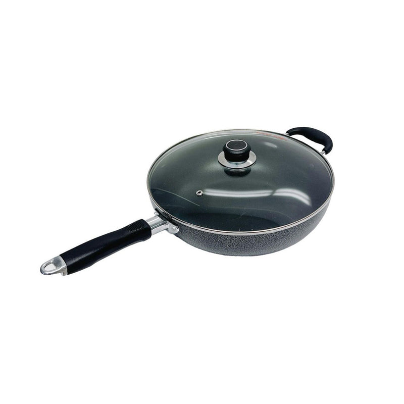 12" (30CM) Non-Stick Coating Wok Pan With Lid Cooking Pot Cookware Frying Wok