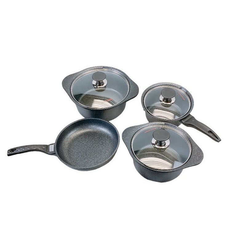 7 Pc Marble Coating Pan Pot Cooking Set Fying Pan Non-Stick Cookware Pot And Pan