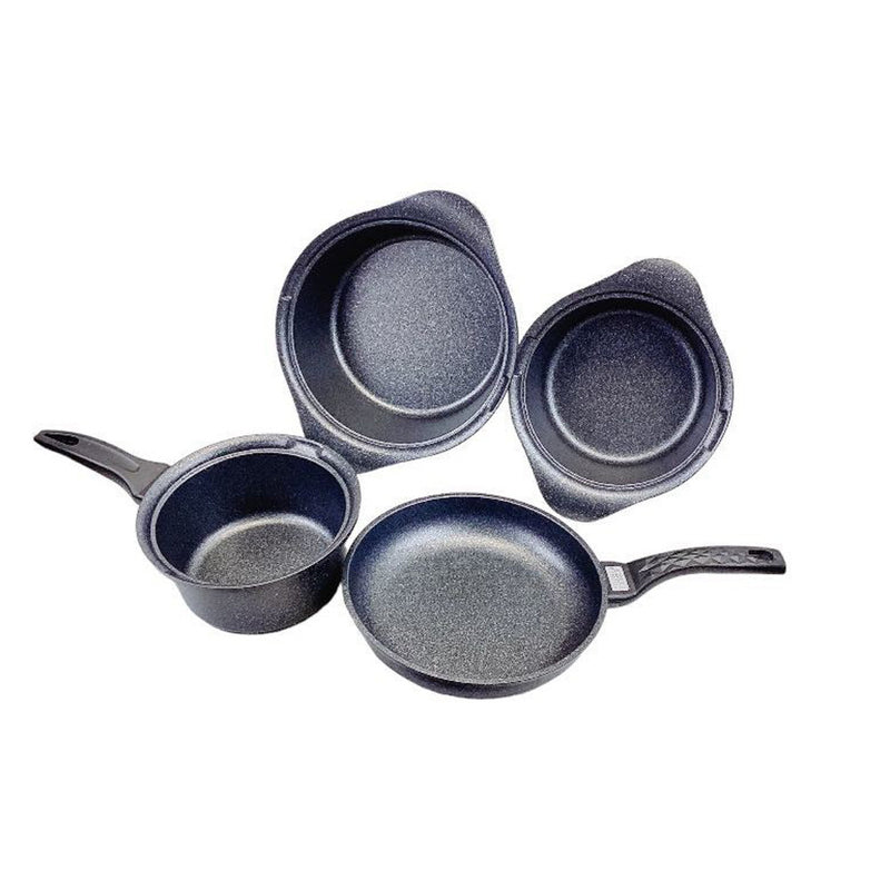 7 Pc Marble Coating Pan Pot Cooking Set Fying Pan Non-Stick Cookware Pot And Pan