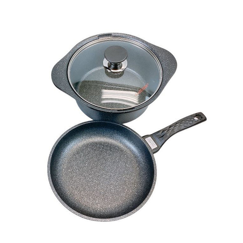 7 Pc Marble Coating Pan Pot Cooking Set Fying Pan Non-Stick Cookware Pot And Pan