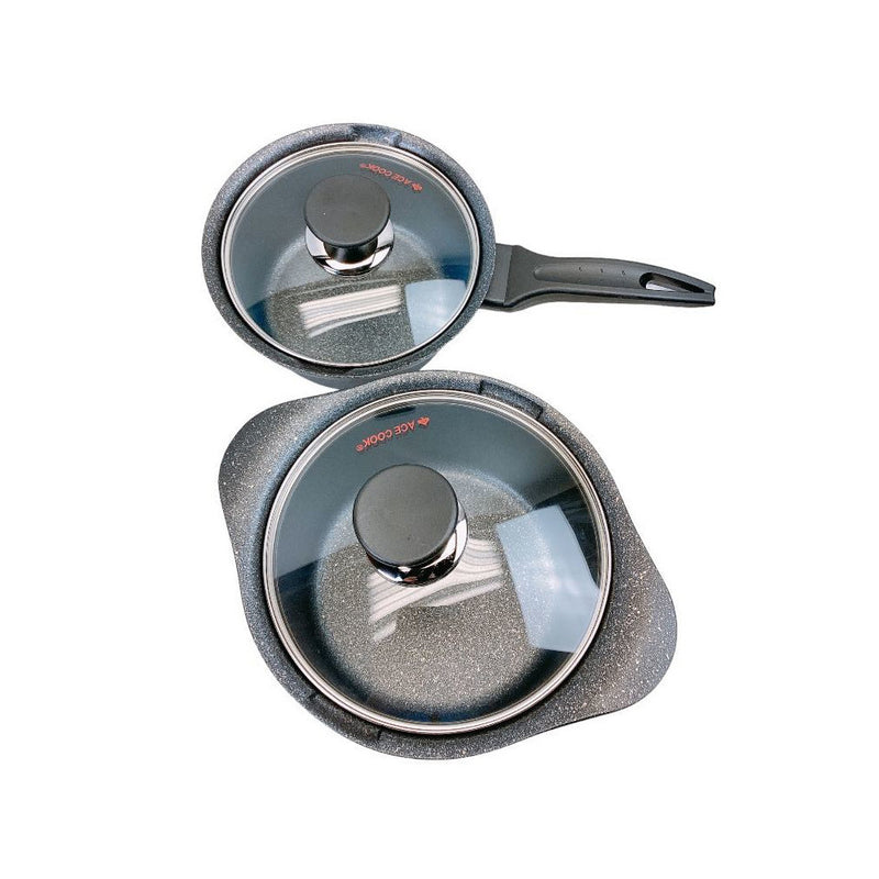 7 Pc Marble Coating Pan Pot Cooking Set Fying Pan Non-Stick Cookware Pot And Pan