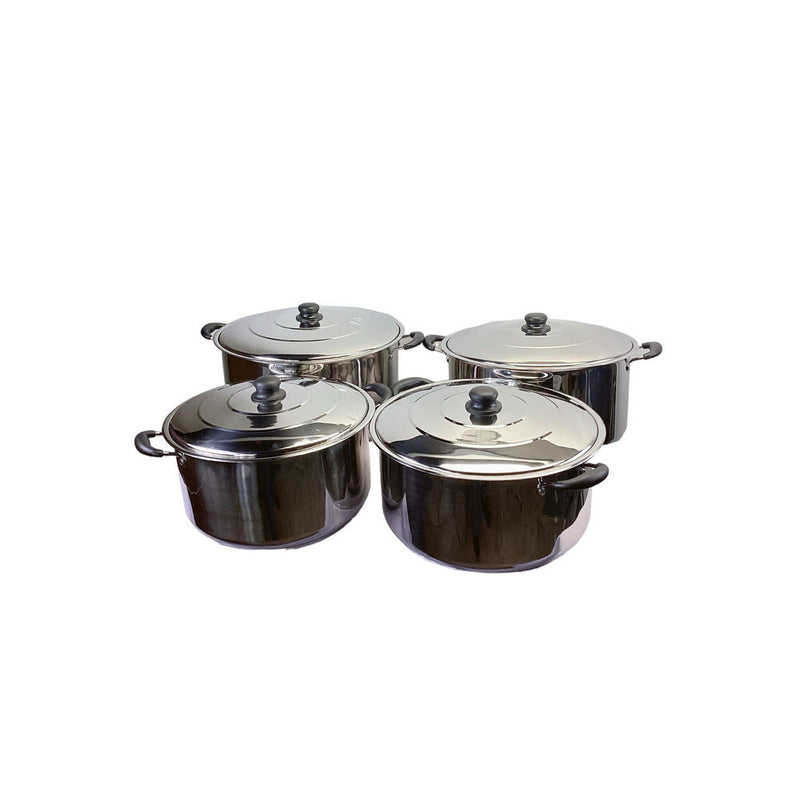 4 Pc Stainless Steel Cooking Pot Stock Pot Set 18QT/20QT/25QT/29QT Boiling Pot Cookware