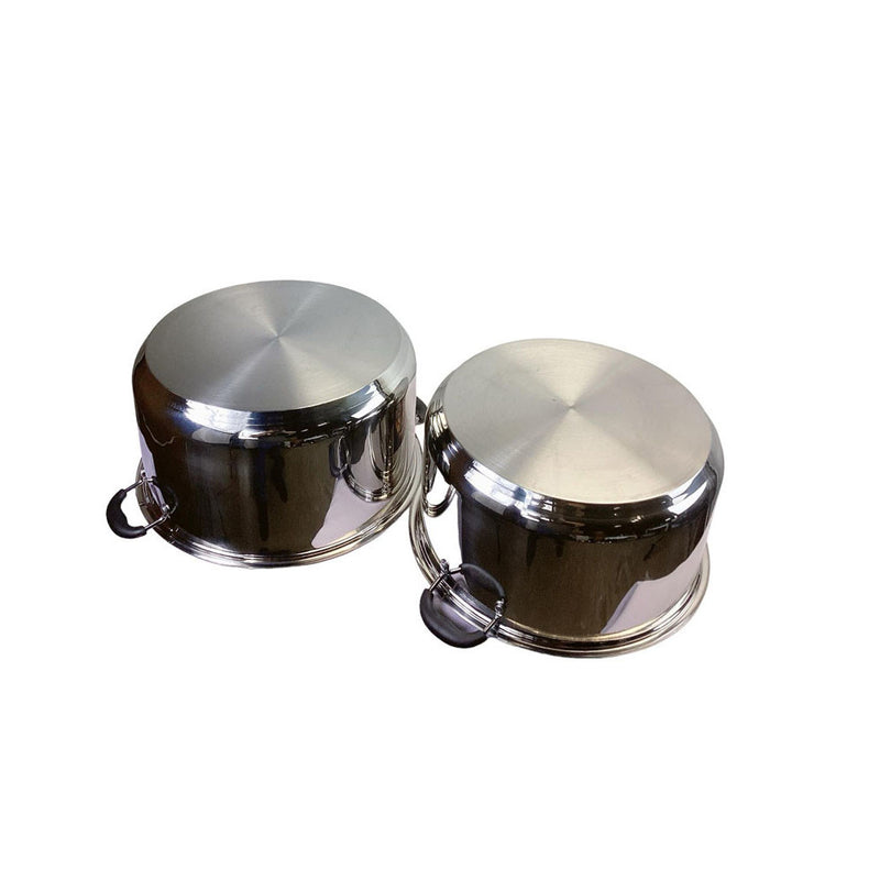 4 Pc Stainless Steel Cooking Pot Stock Pot Set 18QT/20QT/25QT/29QT Boiling Pot Cookware