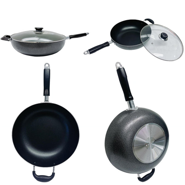 Non-Stick Coating Wok Frying Pan With Lid Cooking Pot Cookware Frying Cookware