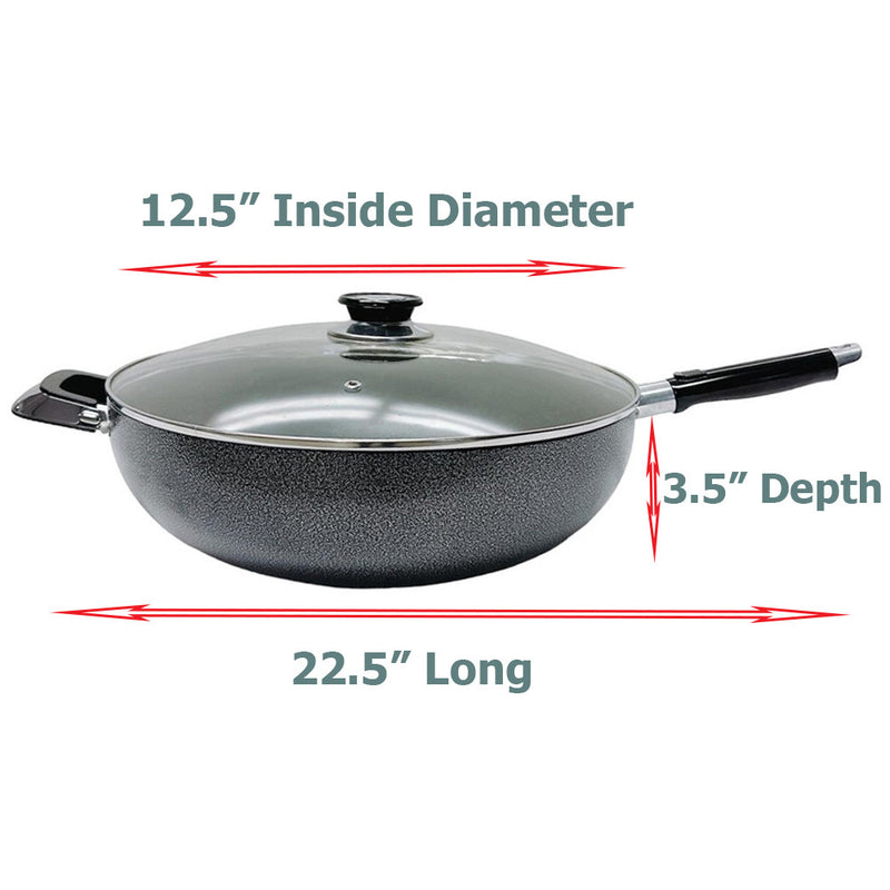 Non-Stick Coating Wok Frying Pan With Lid Cooking Pot Cookware Frying Cookware