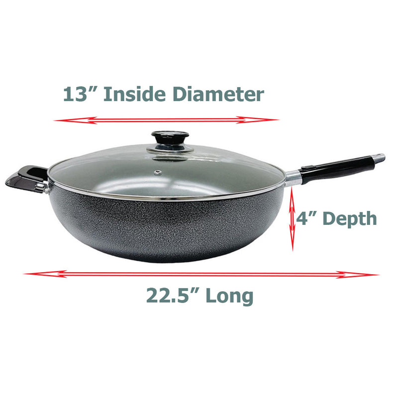 Non-Stick Coating Wok Frying Pan With Lid Cooking Pot Cookware Frying Cookware