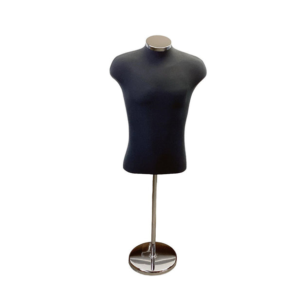 Black Shirt Form & Neckblock Mannequin Adjustable Height Stand 38-3/4" Bust