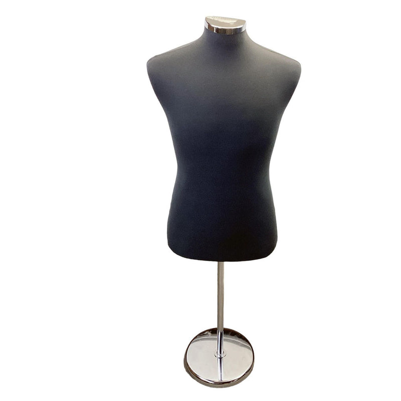 Black Coat Form & Neckblock Mannequin Adjustable Height Stand 39" Bust 35" Waist