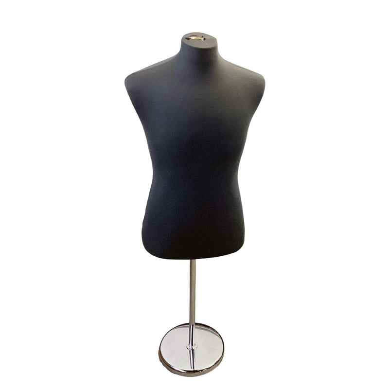 Black Coat Form & Neckblock Mannequin Adjustable Height Stand 39" Bust 35" Waist