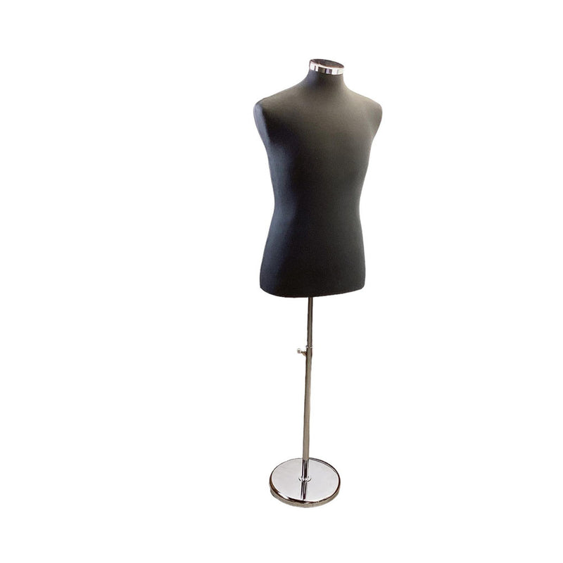 Black Coat Form & Neckblock Mannequin Adjustable Height Stand 39" Bust 35" Waist