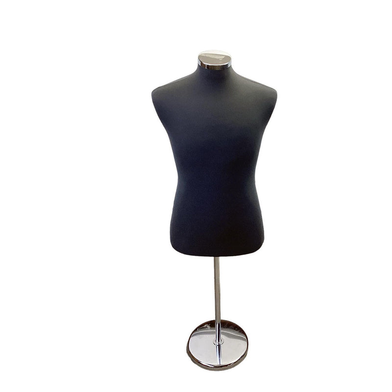 Black Coat Form & Neckblock Mannequin Adjustable Height Stand 39" Bust 35" Waist