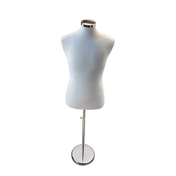 Cream Coat Form & Neckblock Mannequin Adjustable Height Stand 39" Bust 35" Waist