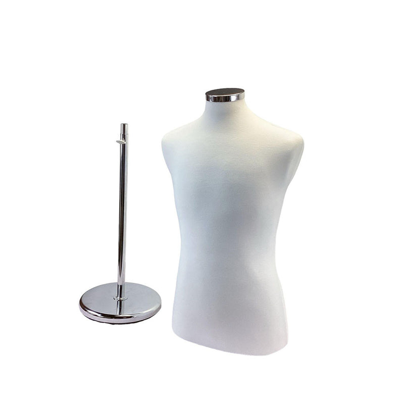 Cream Coat Form & Neckblock Mannequin Adjustable Height Stand 39" Bust 35" Waist