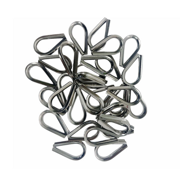 50 Pcs Marine Boat T316 Stainless Steel 1/4'' Thimble Wire Rope Chain Anchor