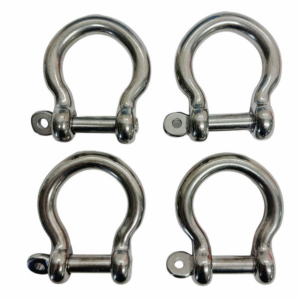 4 Pc T316 Stainless Steel 1/2" Rigging Bow Shackle CAPTIVE PIN Anchor Paracord