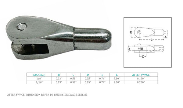 Marine Boat T316 Stainless Steel Cable Streamline Fixed Jaw Cable Railing