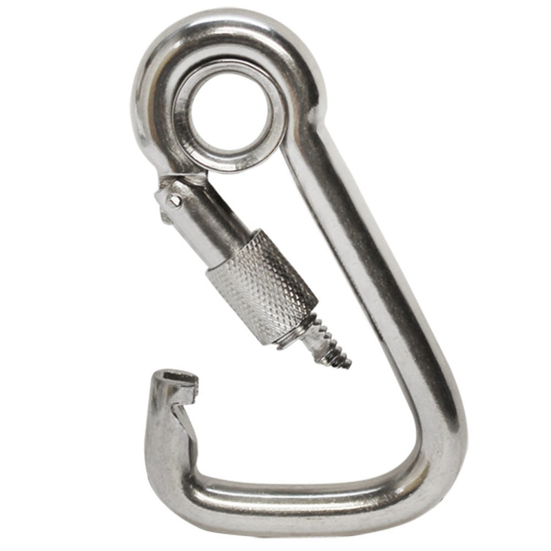 T316 Stainless Steel Angle Spring Snap Hook With Eyelet & Screw | Pack 5 |